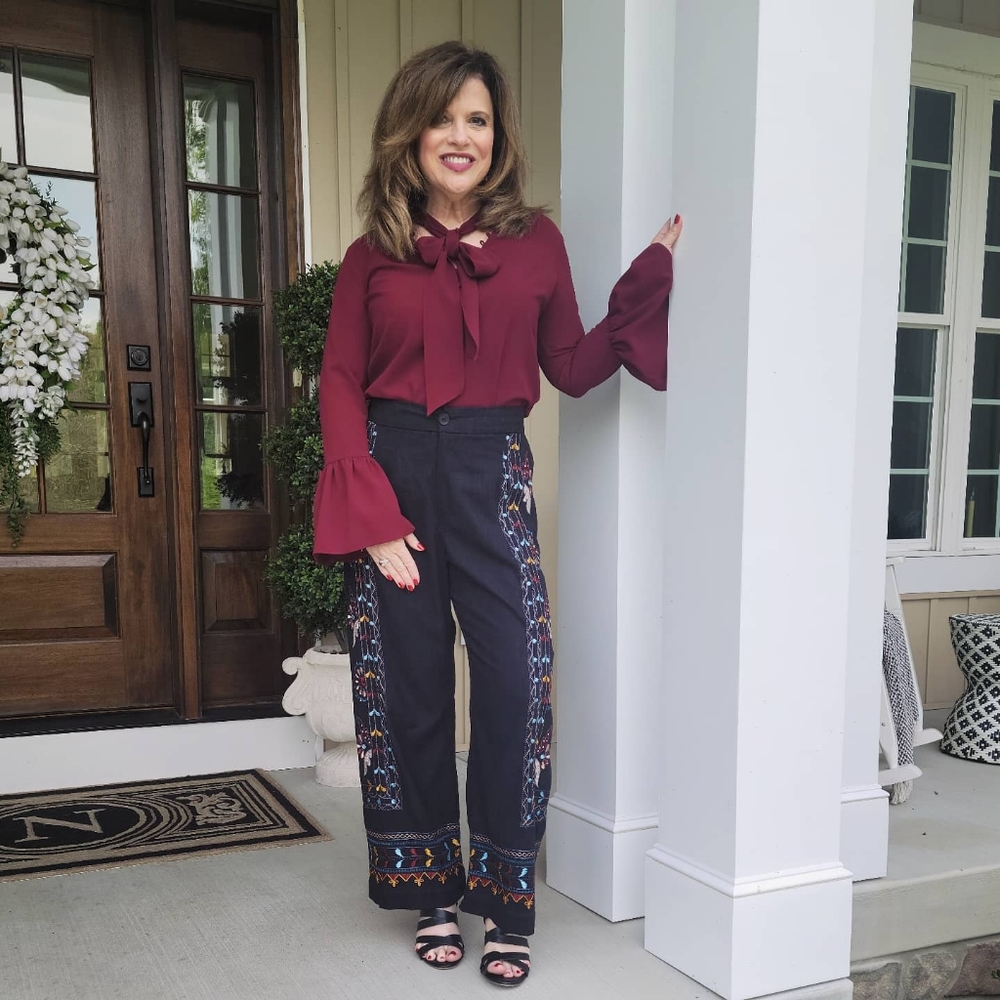Anthropologie embroidered pants